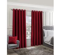 Emma Barclay 1 Cortinas con Ojales, Poliéster, Rojo, W 46" x L 72" (2 Panels)