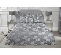 Emma Barclay Blossom - Juego de edredón de Jacquard, Color Plateado