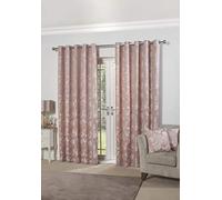 Emma Barclay Butterfly Meadow - Cortinas Jacquard Forradas con Ojales en Rosa Rubor, 116 x 183 cm (Ancho x Largo)
