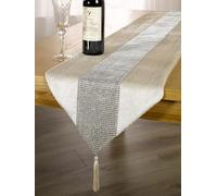 Emma Barclay Corredor de borlas ECLAT con borlas 33 x 183 cm, visón, 100% poliéster, 13 x 90