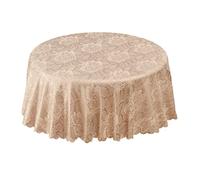Emma Barclay Damask Rose - Mantel de Jacquard en Color café, 178 cm, Redondo