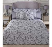 Emma Barclay Duquesa - Edredón para Cama Doble, 100% poliéster, Color Plateado