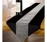 Emma Barclay ECLAT - Camino de Mesa con Diamantes en Negro - 13 x 90 (33 x 183 cm)