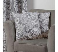 Emma Barclay Funda de cojín Duchess, Color Plateado, Poliéster, Gris, 43 x 43 cm