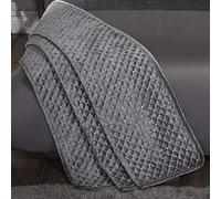 Emma Barclay Glamour - Juego de Colcha de Terciopelo con Lentejuelas para Cama de Matrimonio, Color Plateado