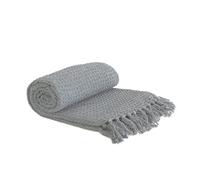 Emma Barclay Honeycomb - Manta de algodón Reciclado con Textura de gofre para sofá, sofá, Color Gris Plateado, 70 x 100 cm (178 x 254 cm)