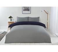 Emma Barclay Lyla - Juego de edredón Reversible en Azul Marino/Gris, tamaño King