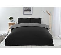 Emma Barclay Lyla - Juego de Funda nórdica Reversible para Cama de Matrimonio, Color Negro y Gris