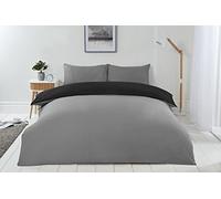 Emma Barclay Lyla - Juego de Funda nórdica Reversible para Cama Individual, Color Negro y Gris