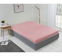 Emma Barclay Lyla - Sábana Bajera Ajustable para Cama de Matrimonio, Color Rosa Rubor