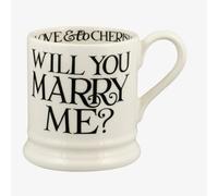 Emma Bridgewater Black Toast Will You Marry Me - Taza grande de cerámica de 1/2 pinta, taza de café grande, taza de gres, capuchino, café con leche, taza de té, hermosas tazas, regalo de cumpleaños,