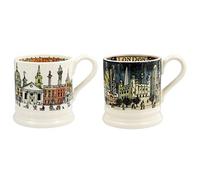 Emma Bridgewater Jeugo Taza Grande de 1/2 Pinta (300 ml), 2 Piezas, Tazas de Ceramica Para Desayuno, Cafe, Capuchino, Café con Leche o Té, Diseños Originales y Bonitos, Mug Londres