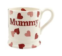Emma Bridgewater Taza Grande de 1/2 Pinta (300 ml) - Tazas de Ceramica Para Desayuno, Cafe, Capuchino, Café con Leche o Té, Diseños Originales y Bonitos, Mug Momia Rosa Corazones