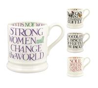 Emma Bridgewater Taza Grande de 1/2 Pinta (300 ml) - Tazas de Ceramica Para Desayuno, Cafe, Capuchino, Café con Leche o Té, Diseños Originales y Bonitos, Mug Lila Igualdad de la Mujer