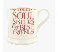 Emma Bridgewater Taza Grande de 1/2 Pinta (300 ml) - Tazas de Ceramica Para Desayuno, Cafe, Capuchino, Café con Leche o Té, Diseños Originales y Bonitos, Mug Letras Rosas Hermanas
