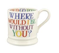 Emma Bridgewater Taza Grande de 1/2 Pinta (300 ml) - Tazas de Ceramica Para Desayuno, Cafe, Capuchino, Café con Leche o Té, Diseños Originales y Bonitos, Mug Letra de arcoíris Sin ti