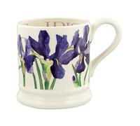 Emma Bridgewater Taza Grande de 1/2 Pinta (300 ml) - Tazas de Ceramica Para Desayuno, Cafe, Capuchino, Café con Leche o Té, Diseños Originales y Bonitos, Mug Iris azul