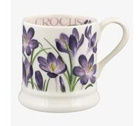 Emma Bridgewater Taza grande de 1/2 pinta, taza de café de cerámica grande, taza de gres, capuchino, café con leche, taza de té, hermosas tazas, regalo de cumpleaños, taza de café Crocus