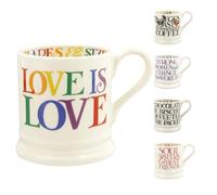 Emma Bridgewater Taza grande de 1/2 pinta, taza de café de cerámica grande - Taza de gres, capuchino, café con leche, taza de té, hermosas tazas, regalo de cumpleaños, taza de café con letras arcoíris