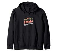 Emma Edición Limitada Flores Nombre Personalizado Esposa Abuela Sudadera con Capucha