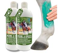 EMMA Gel refrigerante para caballo, 2 × 500 ml, con árnica y mentol, gel | Pomada refrescante con mentol y bálsamo para caballos, para piernas, tendones y articulaciones, gel de hielo intensamente
