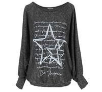Emma & Giovanni - Sudadera Oversize con Estampado de Estrellas - Mujer (Negro, XL-XXL)
