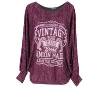 Emma & Giovanni - Top Oversize con Mango del Bate Vintage - Mujer (Bordeaux Vintage, XL-XXL)