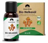 Emma Grün® Aceite de clavo de olor 30 ml certificado orgánico - natural | Aceite esencial de Eugenia caryophyllus - sabor picante - Madagascar por destilación al vapor - Cristal ámbar
