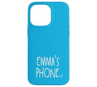 Emma Teléfono Emma Nombre Personalizado Blanco Aqua Azul Carcasa para iPhone 14 Pro Max