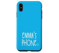 Emma Teléfono Emma Nombre Personalizado Blanco Aqua Azul Carcasa para iPhone XS Max