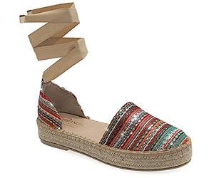 Emmanuela - Alpargatas de Tela de Punto Coloridas, cuña Media, Bohemio, Chic, Zapatos de Verano, Alpargatas con Cordones, Totalmente Hechas a Mano y Cosidas a Mano en Grecia, Multicolor 3, 41 EU