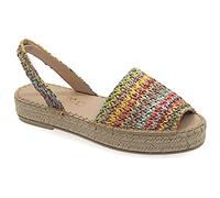 Emmanuela Alpargatas de Tela de Punto Coloridas, cuña Media, Estilo Bohemio, Zapatos de Verano, Alpargatas con Puntera Abierta, Totalmente Hechas a Mano y Cosidas a Mano en Grecia
