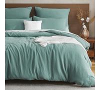 EMME Juego de ropa de cama de muselina de 135 x 200 cm + 80 x 80 cm, 100 % algodón, certificado Oeko-TEX, muy suave para las 4 estaciones, juego de ropa de cama con cremallera, 1 funda nórdica + 1