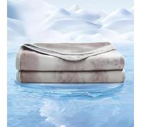 EMME Manta Refrescante ARC-Chill (Q-MAX 0.5) - Manta Transpirable Verano, 152x203 cm,Ultra Ligera y Delgada de Doble Cara, Ideal para Durmientes Que Sufren Sudoración Nocturna，Grau