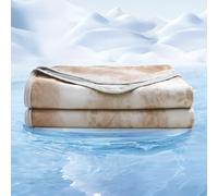 EMME Manta Refrescante ARC-Chill (Q-MAX 0.5) - Manta Transpirable Verano, 274x230 cm,Ultra Ligera y Delgada de Doble Cara, Ideal para Durmientes Que Sufren Sudoración Nocturna，Khaki