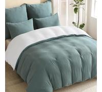 EMME Ropa de cama de muselina de 200 x 200 cm, reversible, 100 % algodón, certificado Öko-Tex, ropa de cama 2 en 1 de doble gasa con 2 diseños, juego para las 4 estaciones, 1 funda nórdica y 2 fundas