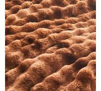 EMME Set de Sábana de Felpa 220x240 cm Marrón Oscuro - Juego de Cama Invierno Imitación Piel de Conejo, Incluye Funda Nórdica Ultra Caliente con Cremallera + 2 Fundas de Almohada 80x80