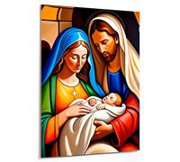 emmena - Cuadro Arte Sacro - Natividad - Sagrada Familia - 30 x 40 cm