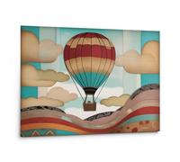 emmena - Cuadro globo aerostático - Estilo Vintage Collage - 24x18 cm