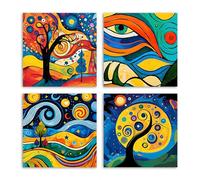 emmena - Cuadros Decorativos - Hidden Gems: Wall Art #1 - Composición de 4 cuadros 30x30 cm