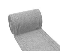 emmevi - Alfombra antideslizante para pasillo, Por metro, h67 cm, moqueta absorbente, gris claro