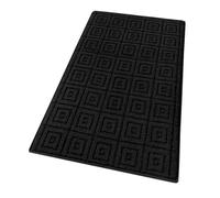 emmevi Alfombra de cocina 3D antideslizante, color liso, elegante, lavable, suave, absorbente, mod. EVITA 50 x 100 cm, color negro