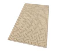 emmevi Alfombra de cocina 3D antideslizante de color liso, lavable, suave, absorbente, mod. EVITA 57 x 115 cm, beige