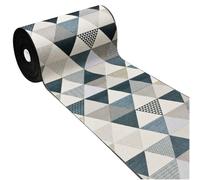 emmevi Alfombra de cocina absorbente bordada antideslizante lavable Patchwork geométrico moderno 52 x 110 negro
