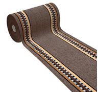 emmevi Alfombra de cocina antideslizante con borde para entrada y escalera, lavable, mod. Alexa, Dis.A, 50 x 110 cm, marrón