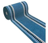 emmevi Alfombra de cocina antideslizante con borde para entrada y escalera, lavable, mod. Alexa, dis.A, 50 x 75 cm, azul