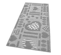 emmevi Alfombra de cocina antideslizante con corazones 3D, lavable, moderna, varios tamaños, mod. Clelia Dis.A, 57 x 40 cm, gris