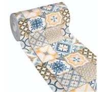 emmevi Alfombra de cocina antimanchas con impresión HD de alta definición, de goma moderna, 51 x 160 cm, mayólicas