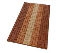emmevi Alfombra de cocina bordada, absorbente, tejido 3D, varios tamaños y colores, multiusos, para baño, dormitorio, pasillo, 100% fabricada en Italia, mod. Mia, 50 x 80 cm, color marrón