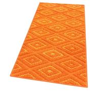 emmevi Alfombra de cocina con diseño de rombos 3D, tridimensional, bordada, moderna, absorbente, antideslizante, 50 x 40 cm, naranja_S